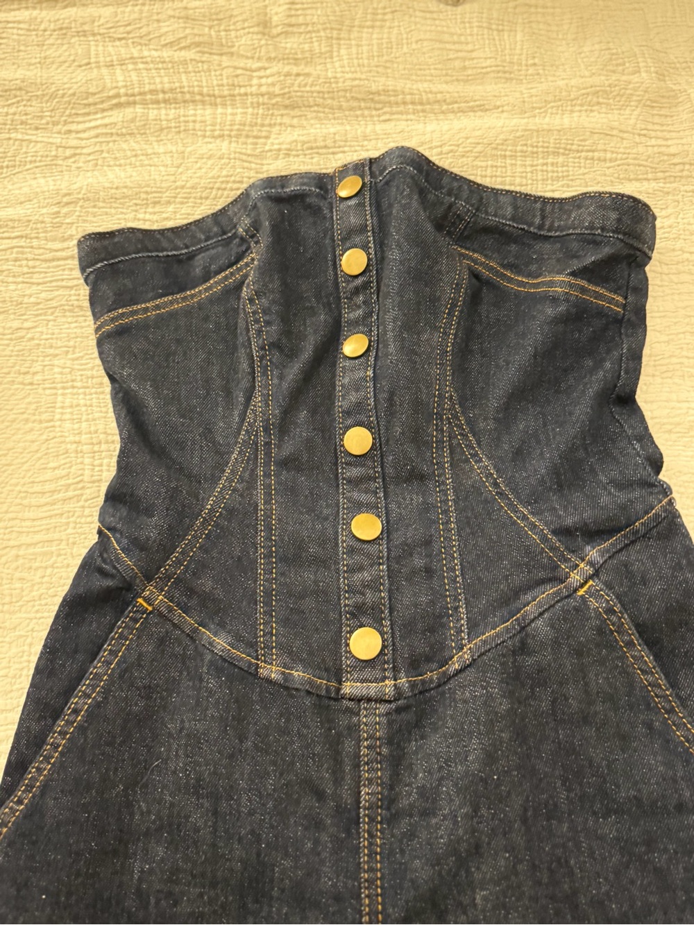Pilcro Dark Indigo High-Rise Wide-Leg Jeans with Button Front - Picture 2 of 5
